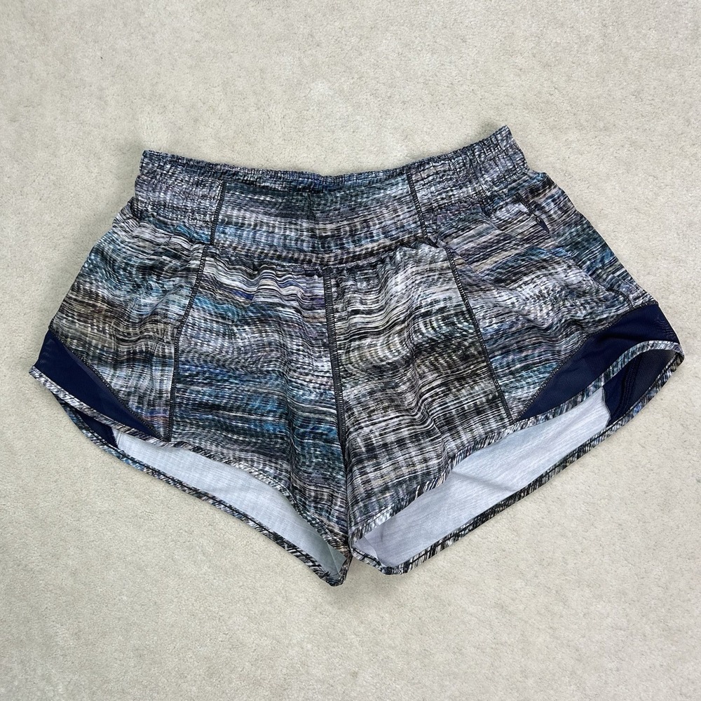 LULULEMON Hotty Hot 4" Shorts Women's 6 Lined Zip Pocket Digital Oasis